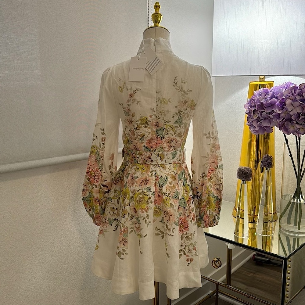 ZIMMERMANN FLORAL DRESS WITH BELT**NEW WITH TAGS ATTACHED** - Picture 5 of 6